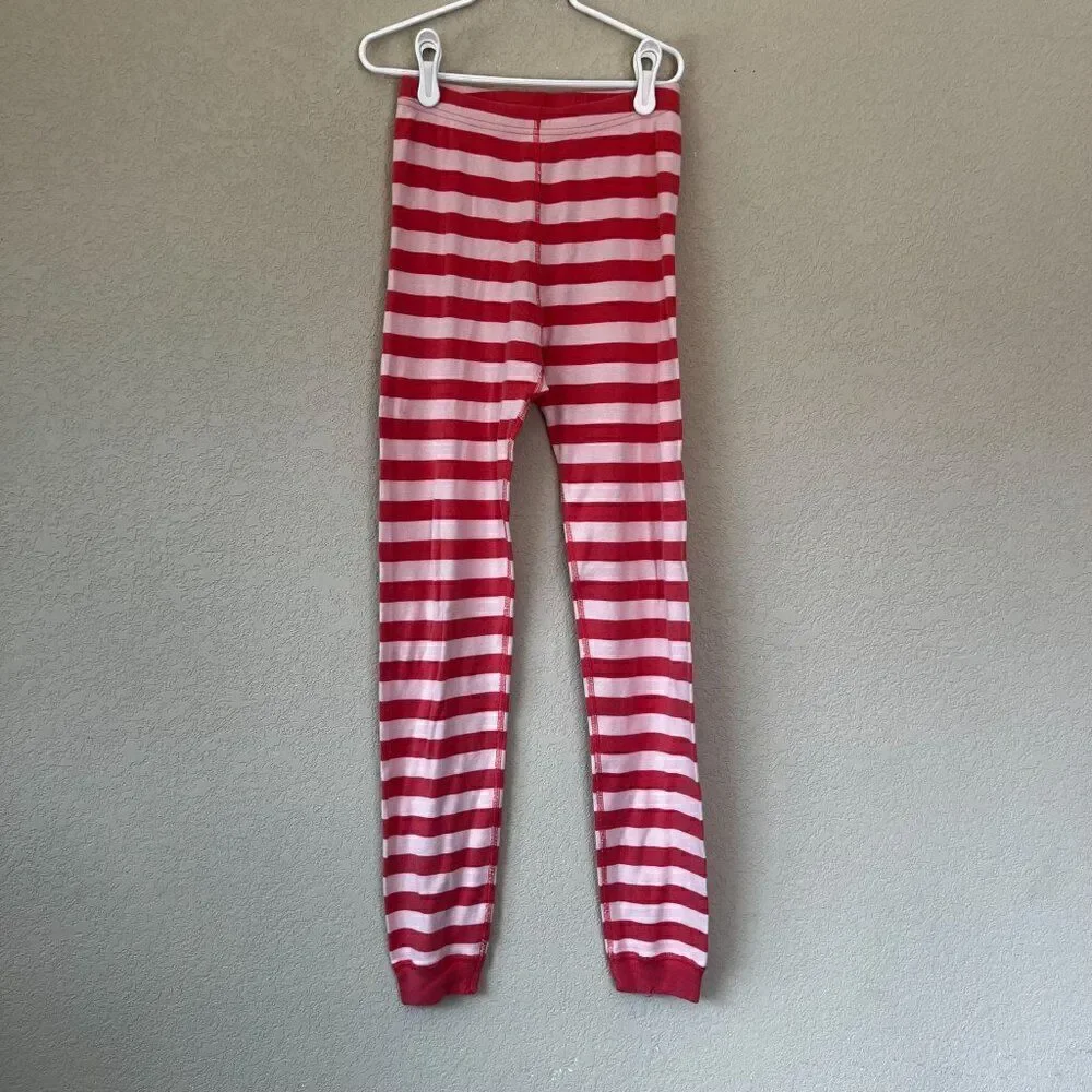 Hanna Andersson Pink Striped Long Sleeve Pajama Set Size 12